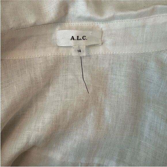 A.L.C. "Mason" front twist linen top featuring eyelet detailed sleeves-X1 - Picture 9 of 10